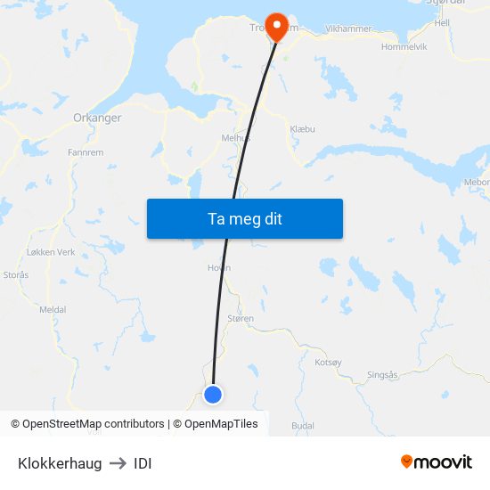 Klokkerhaug to IDI map