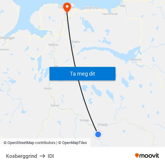 Kosberggrind to IDI map
