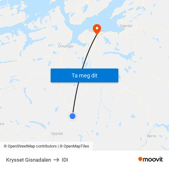 Krysset Gisnadalen to IDI map