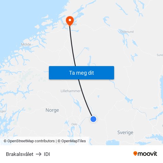 Brakalsvålet to IDI map