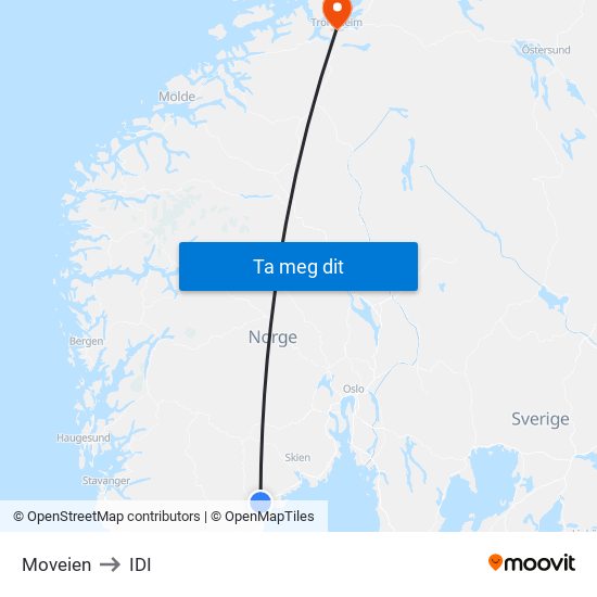 Moveien to IDI map