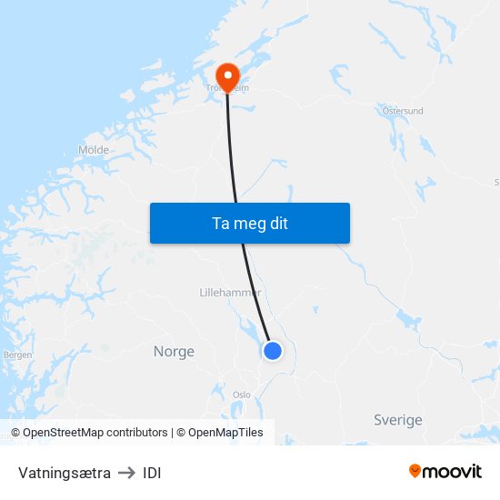 Vatningsætra to IDI map