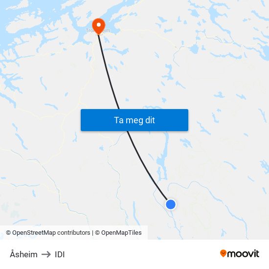 Åsheim to IDI map