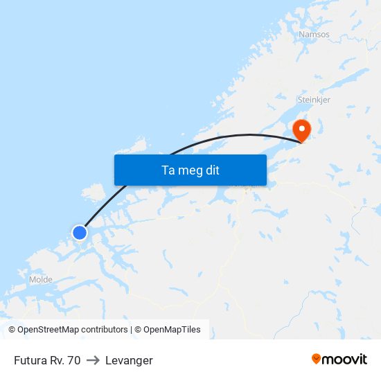 Futura Rv. 70 to Levanger map