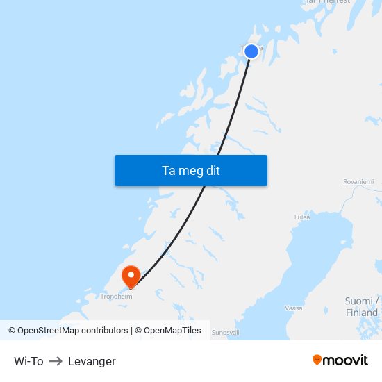 Wi-To to Levanger map
