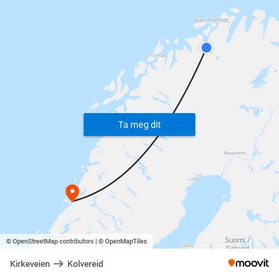 Kirkeveien to Kolvereid map