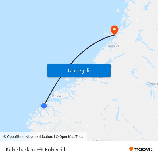 Kolvikbakken to Kolvereid map