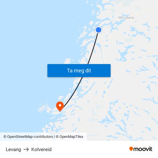 Levang to Kolvereid map