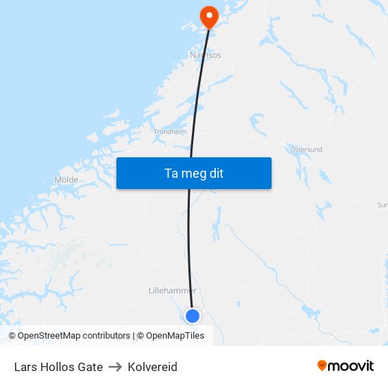 Lars Hollos Gate to Kolvereid map