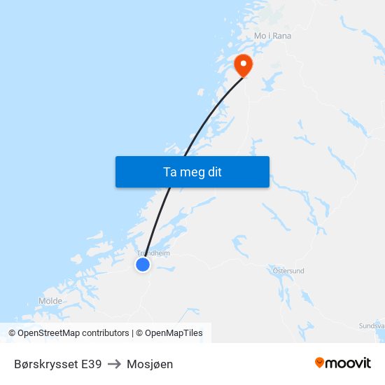 Børskrysset E39 to Mosjøen map