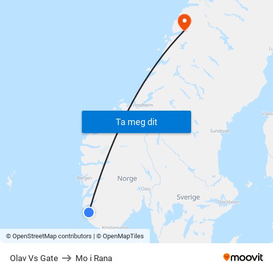 Olav Vs Gate to Mo i Rana map