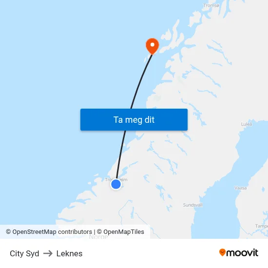 City Syd to Leknes map