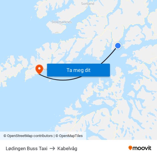 Lødingen Buss Taxi to Kabelvåg map