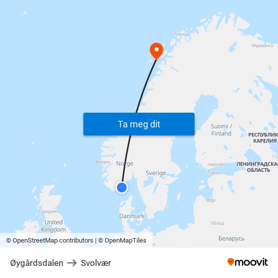 Øygårdsdalen to Svolvær map