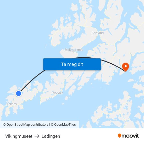 Jordenden to Lødingen map