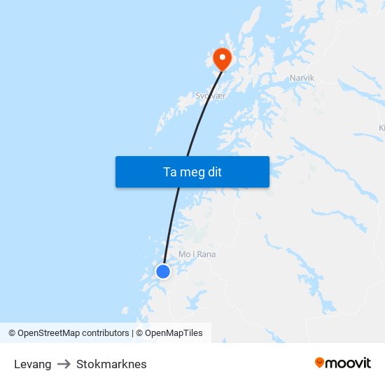 Levang to Stokmarknes map