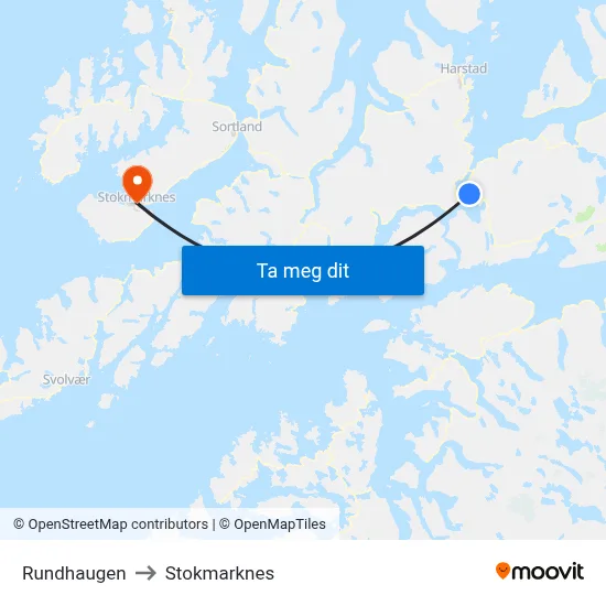 Rundhaugen to Stokmarknes map
