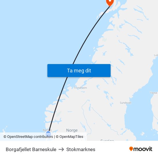 Borgafjellet Barneskule to Stokmarknes map