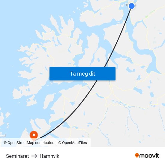 Seminaret to Hamnvik map