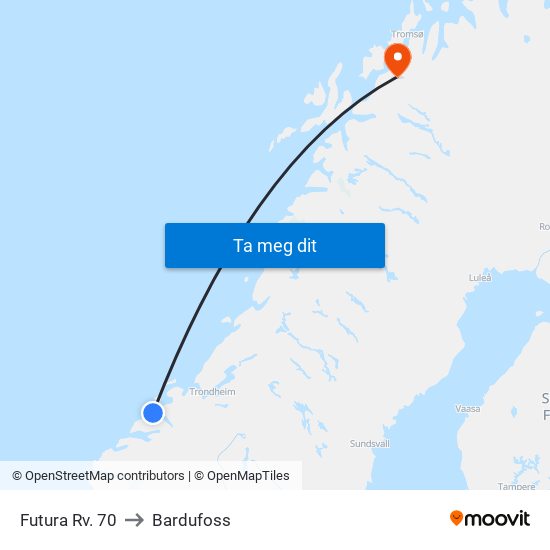 Futura Rv. 70 to Bardufoss map