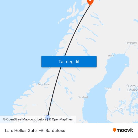 Lars Hollos Gate to Bardufoss map
