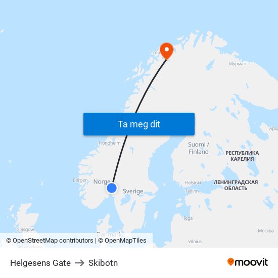 Helgesens Gate to Skibotn map
