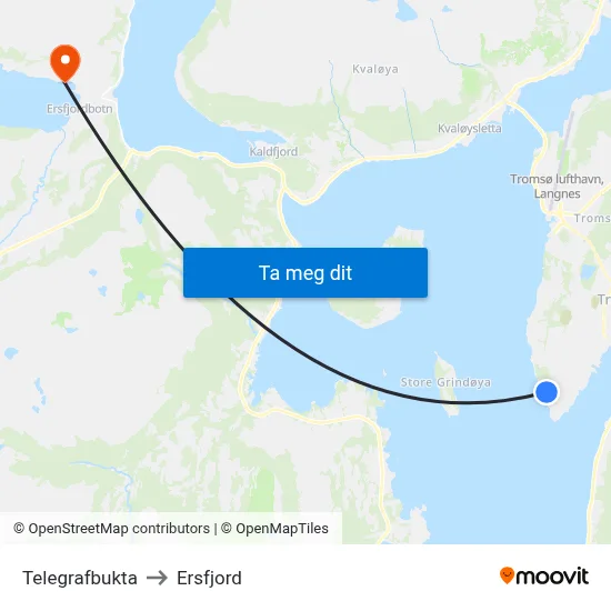 Telegrafbukta to Ersfjord map