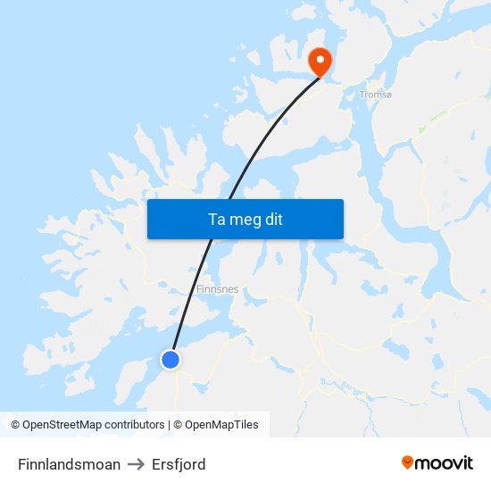 Finnlandsmoan to Ersfjord map