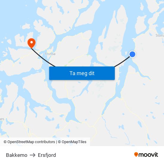 Bakkemo to Ersfjord map