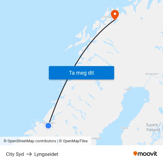 City Syd to Lyngseidet map