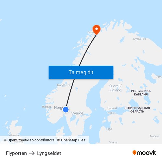 Flyporten to Lyngseidet map