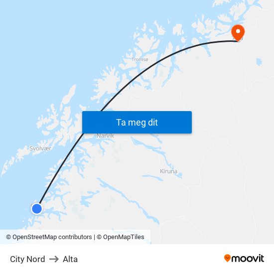 City Nord to Alta map