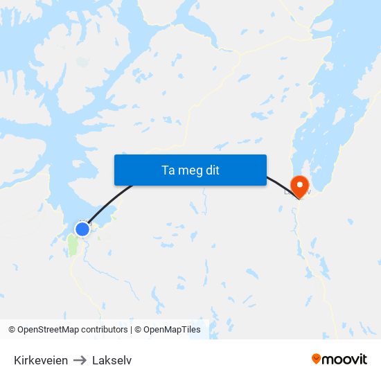 Kirkeveien to Lakselv map