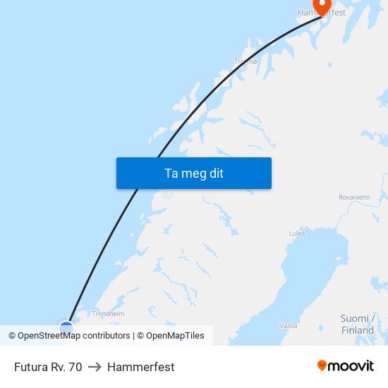 Futura Rv. 70 to Hammerfest map