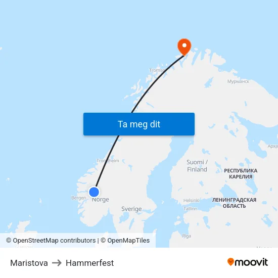 Maristova to Hammerfest map