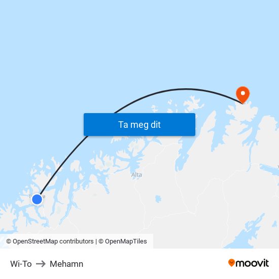 Wi-To to Mehamn map