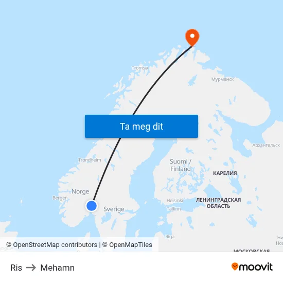 Ris to Mehamn map