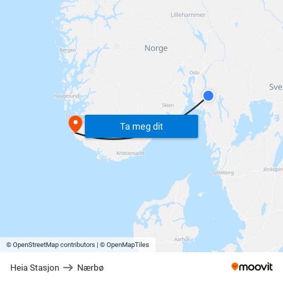 Heia Stasjon to Nærbø map