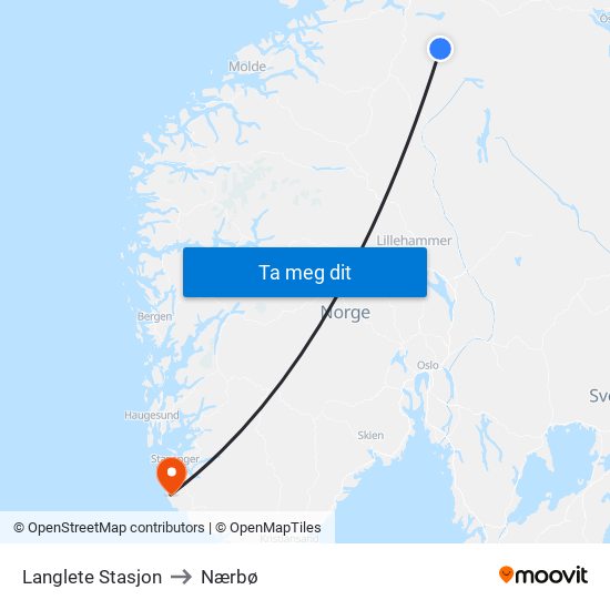Langlete Stasjon to Nærbø map