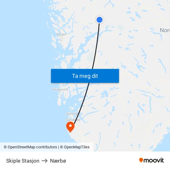 Skiple Stasjon to Nærbø map