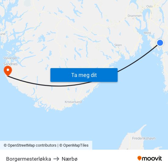Borgermesterløkka to Nærbø map