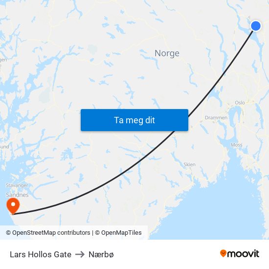 Lars Hollos Gate to Nærbø map