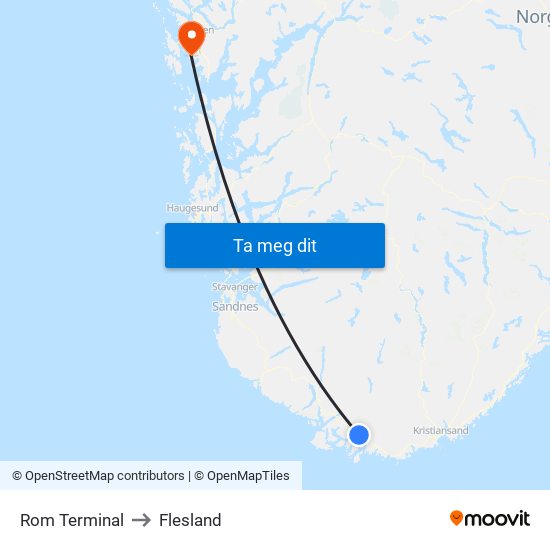 Rom Terminal to Flesland map