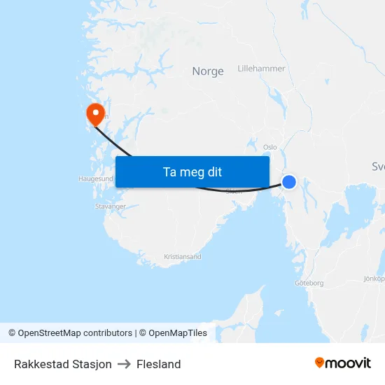 Rakkestad Stasjon to Flesland map