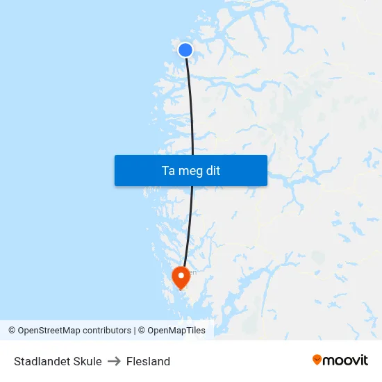 Stadlandet Skule to Flesland map