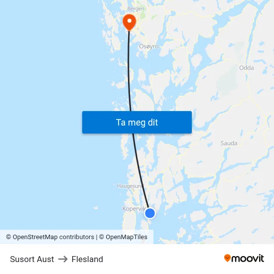Susort Aust to Flesland map