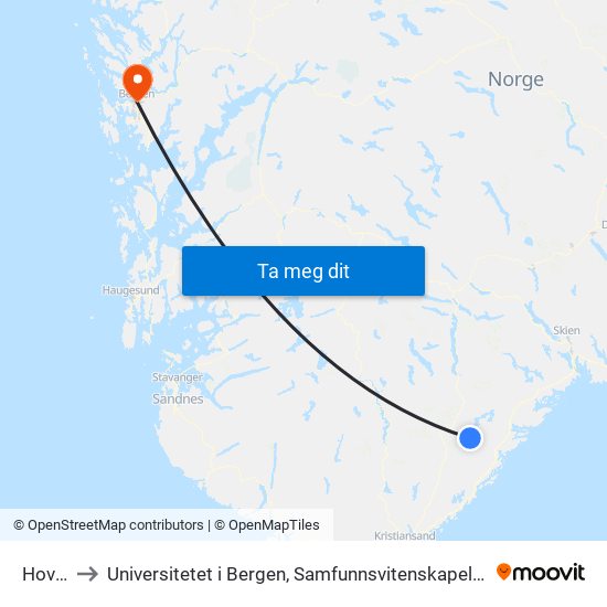 Hovde to Universitetet i Bergen, Samfunnsvitenskapelig fakultet map