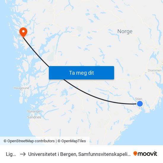 Ligata to Universitetet i Bergen, Samfunnsvitenskapelig fakultet map