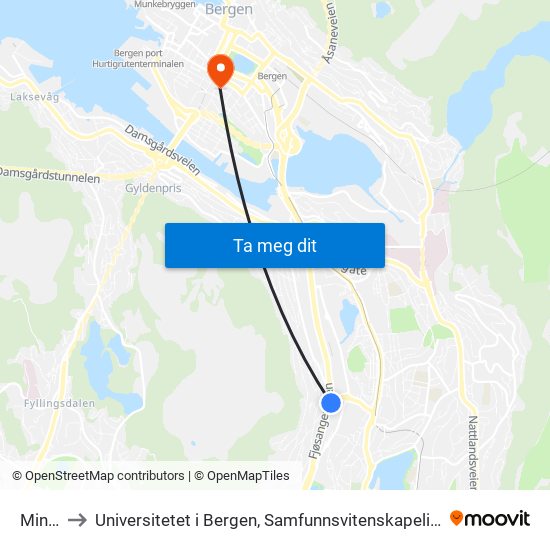 Minde to Universitetet i Bergen, Samfunnsvitenskapelig fakultet map