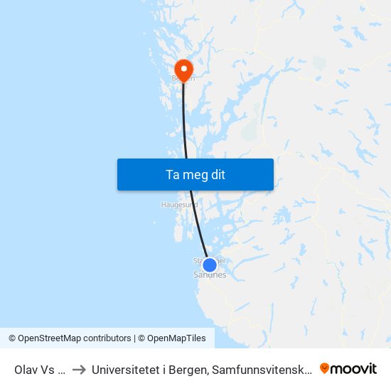 Olav Vs Gate to Universitetet i Bergen, Samfunnsvitenskapelig fakultet map